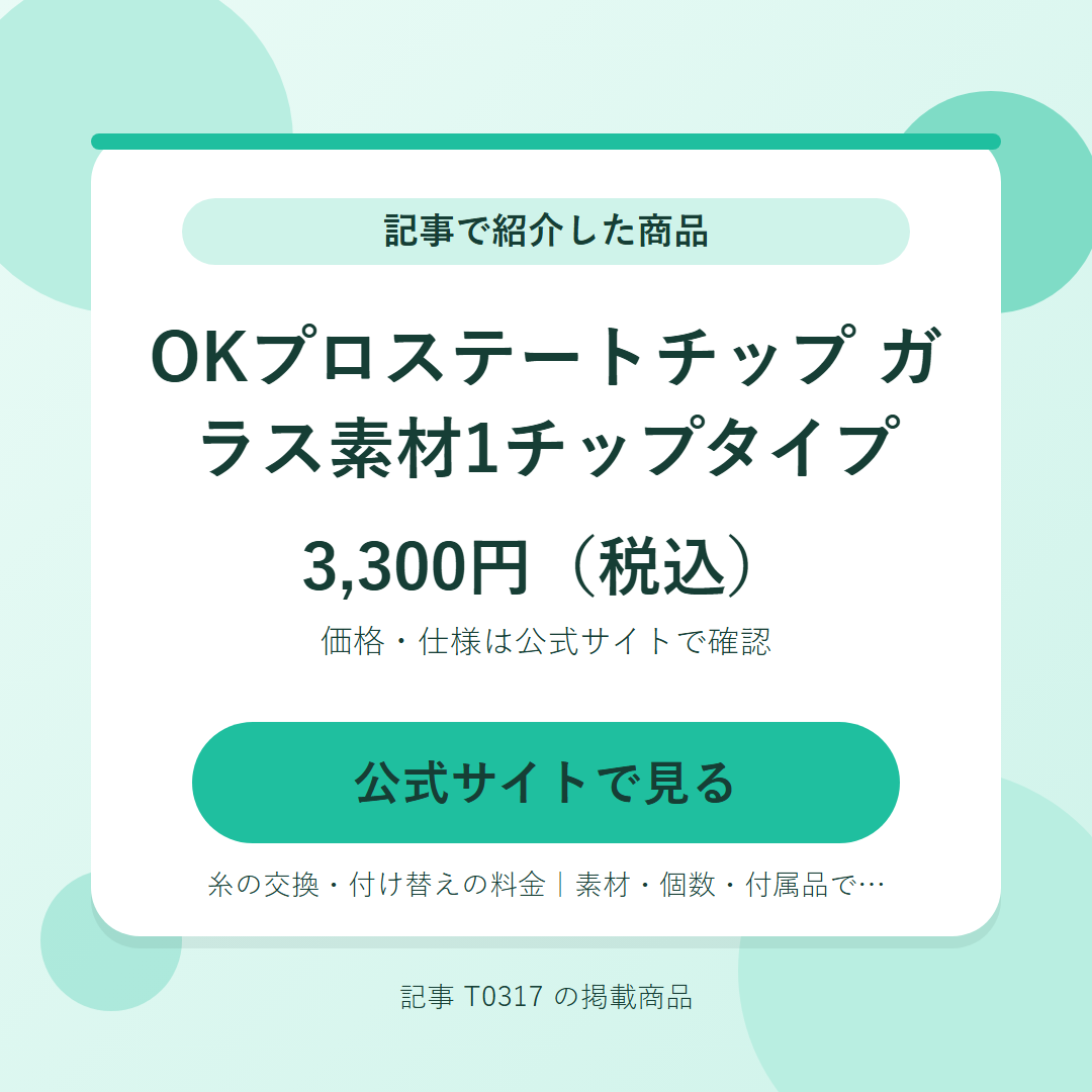 OKプロステートチップ　ガラス素材1チップタイプ 3,300円（税込）。公式サイトで見る