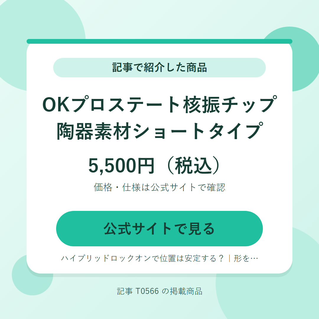 OKプロステート核振チップ 陶器素材ショートタイプ 5,500円（税込）。公式サイトで見る